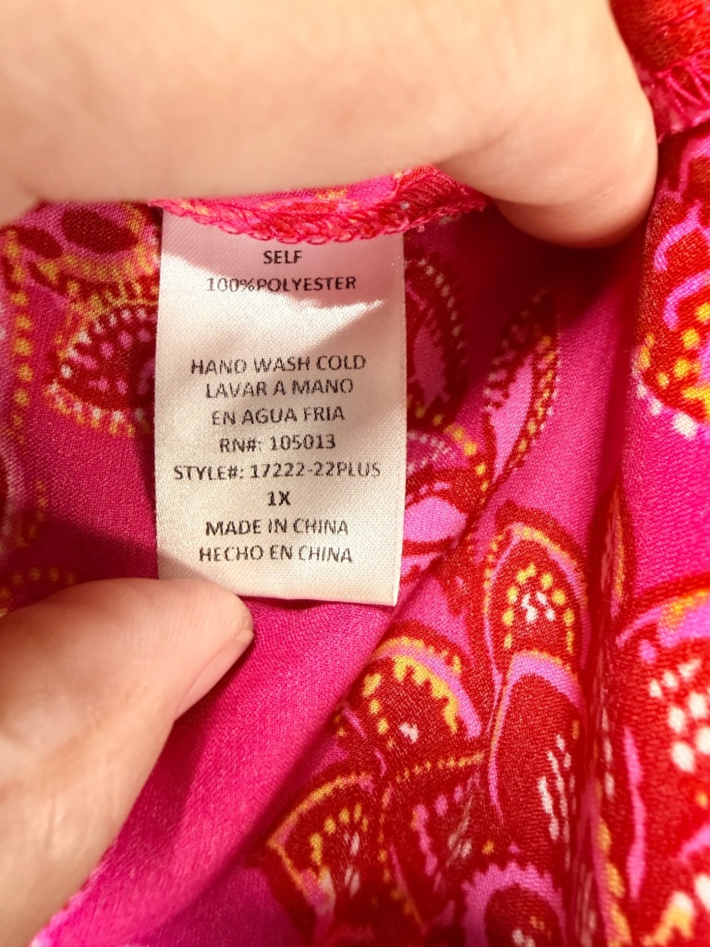 Emily Wonder Pink Floral Ruffle Sleeve Keyhole Top Boho 1X Plus - Picture 4 of 5